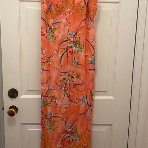 VINTAGE label  ' TRASHY LINGERIE'  PINK MAXI SUMMER DRESS SIZE LARGE - Picture 3 of 3
